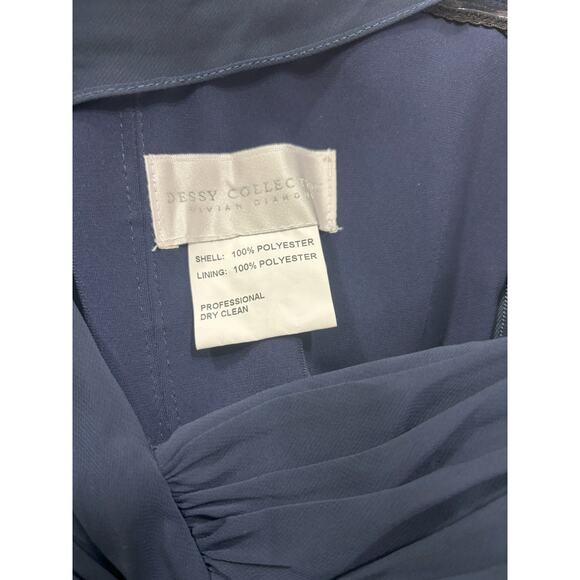 Dressy Collection NWT Off-the-Shoulder Draped Chiffon Maxi Dress Midnight Sz 22W - Picture 8 of 8